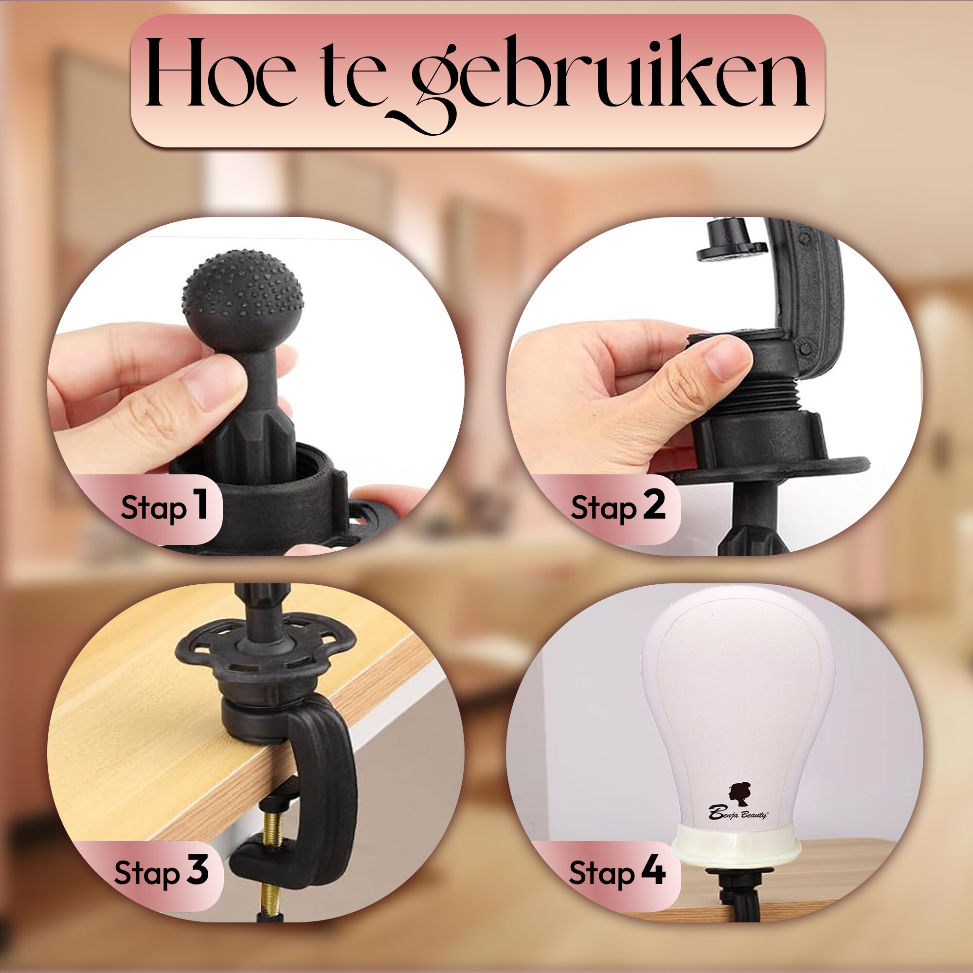 Wig 2 mannequin hoofd - oefenhoofd voor pruiken