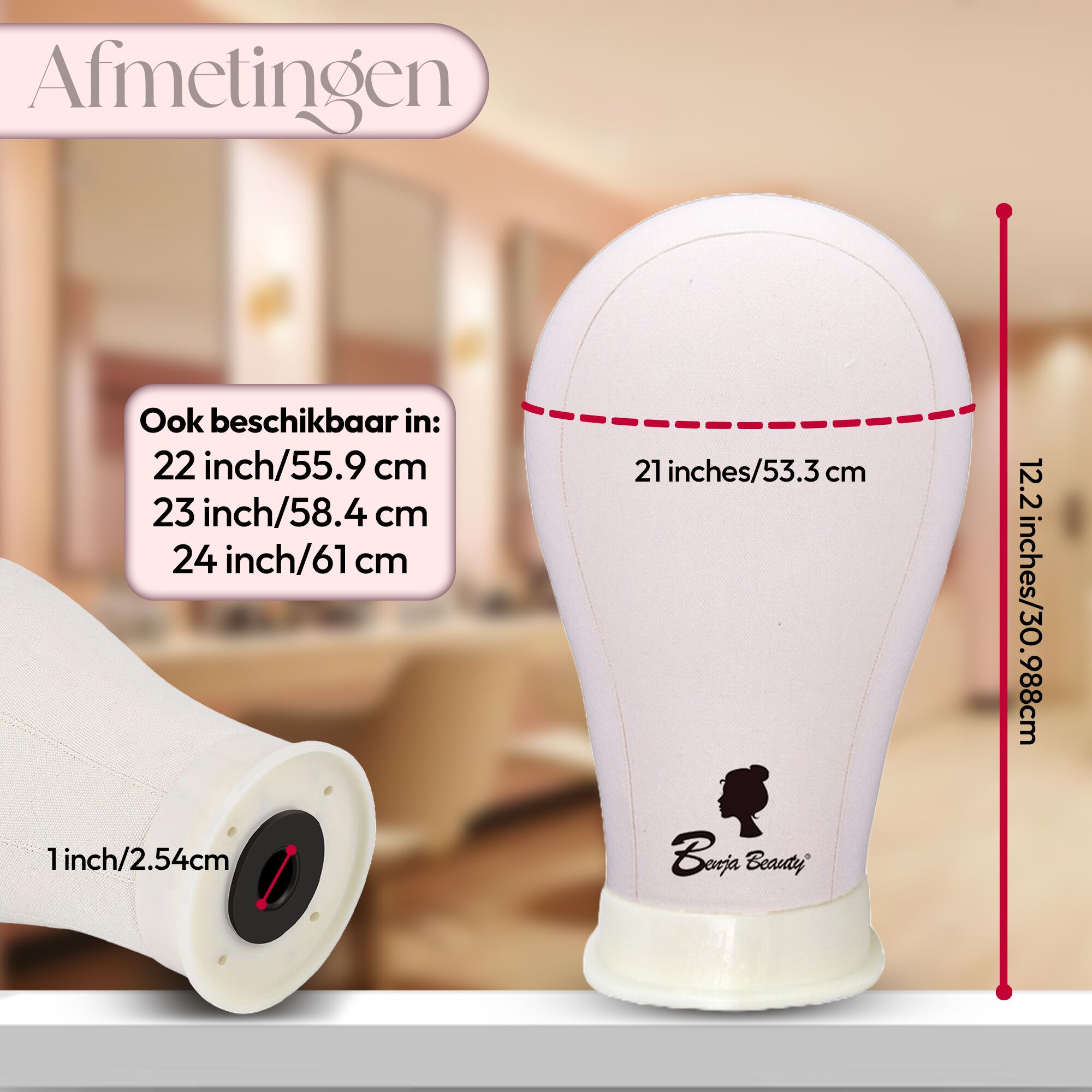 Wig 3 mannequin hoofd - oefenhoofd voor pruiken