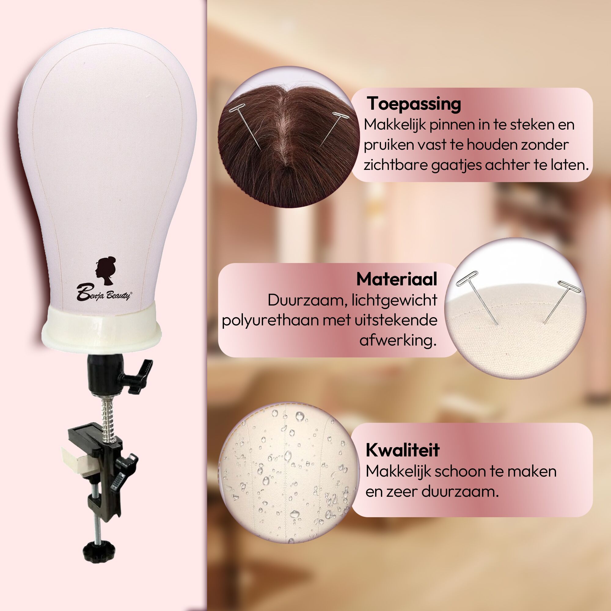 Wig 5 mannequin hoofd - oefenhoofd voor pruiken