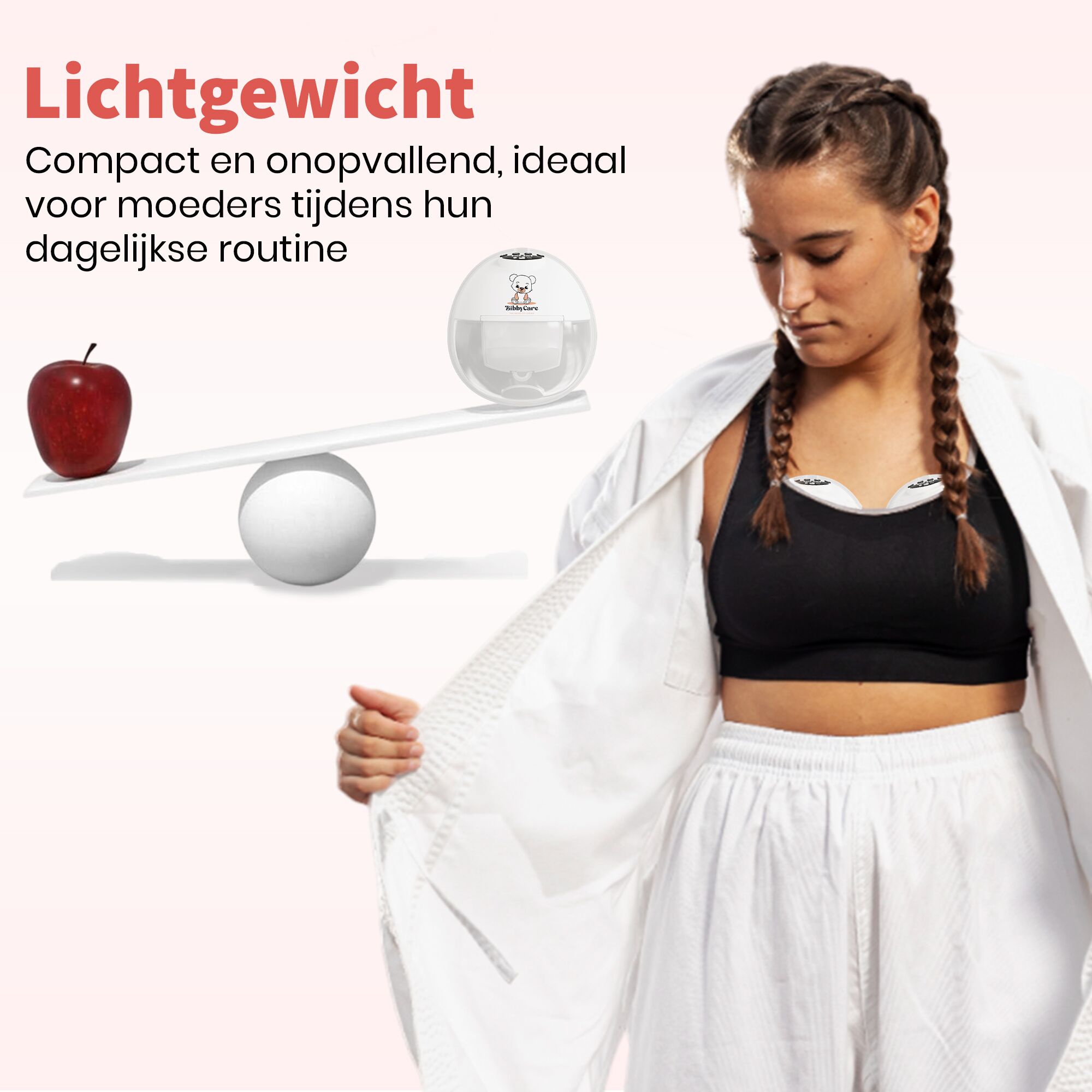 USP image 3 Bibbycare draadloze elektrische borstkolf met een capaciteit van 180 ml en een 1000 mAh batterij, ontworpen voor gebruiksgemak en mobiliteit.